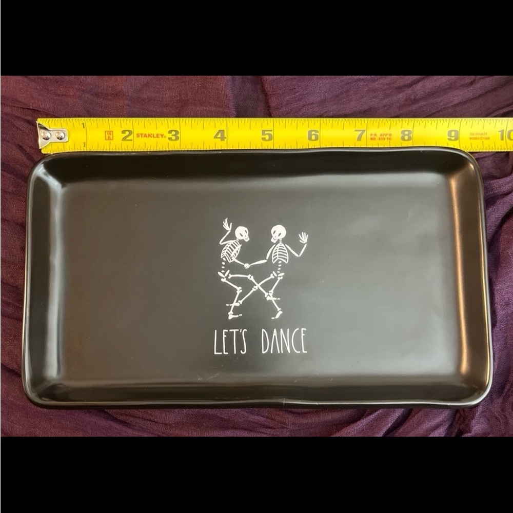 Rae Dunn “Let’s Dance” Skeleton Black Tray - Picture 4 of 6